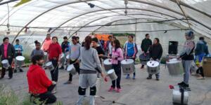 Taller de batucada que tuvo lugar en el Vivero de Guelaya-Ecologistas en Acción