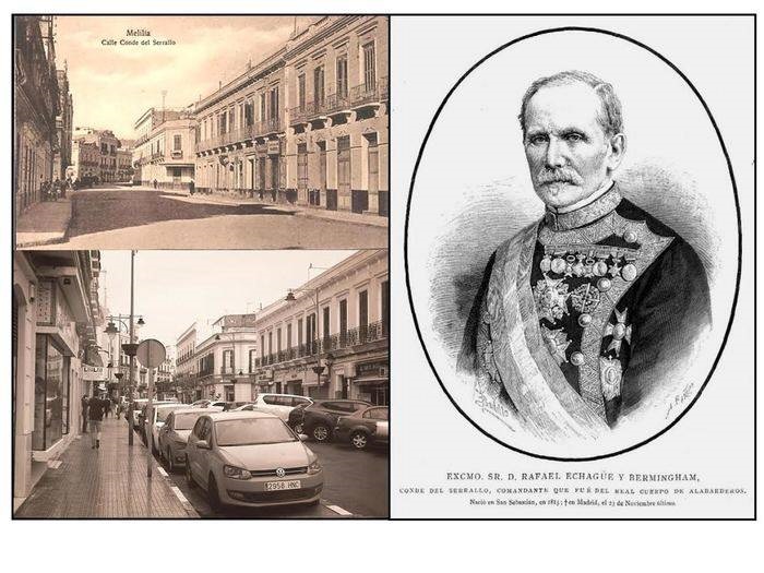 El nombre inicial de la vía era “Calle del Serrallo”, tal y como indican las postales de la época