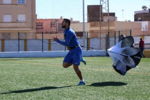 Imagen del entrenamiento de ayer del conjunto azulino