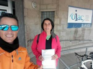 Representantes de Guelaya y Melilla ConBici, dos de las asociaciones que integran la Mesa