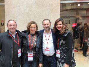 Francisco Vizcaíno, Gloria Rojas y Sabrina Moh con el número tres del PSOE nacional, José Luis Ábalos
