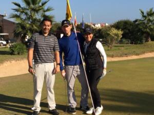Los jugadores Alejandro Felices, Oliver Sánchez y Ana María Tevar, en un torneo anterior