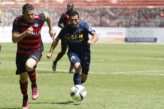 Imagen del último enfrentamiento UCAM-U.D. Melilla, de la temporada 2015-16, que concluyó en empate (0-0)