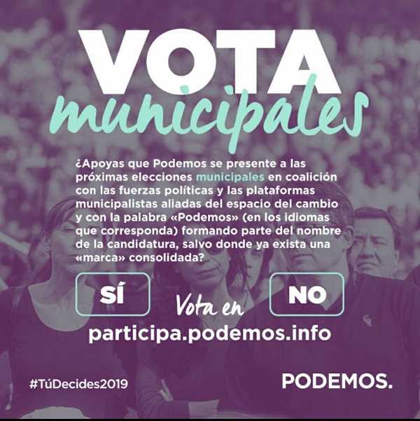 Cartel de la votación del partido Podemos Melilla