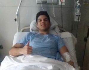 Raúl, en la clínica, tras ser operado