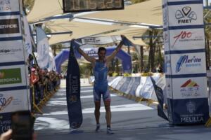 Luis Miguel Ruiz Narváez, en el momento que cruzó la línea de meta