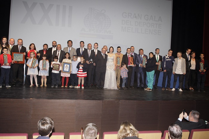 Foto de familia de los premiados de la pasada edición de la Gran Gala del Deporte de la Asociación de la Prensa Deportiva