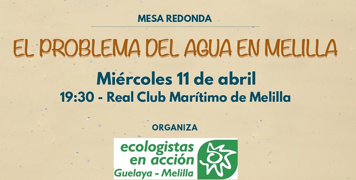 Cartel de la segunda mesa redonda sobre el agua en Melilla