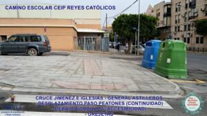 Uno de los cruces del camino escolar del Colegio Reyes Católicos