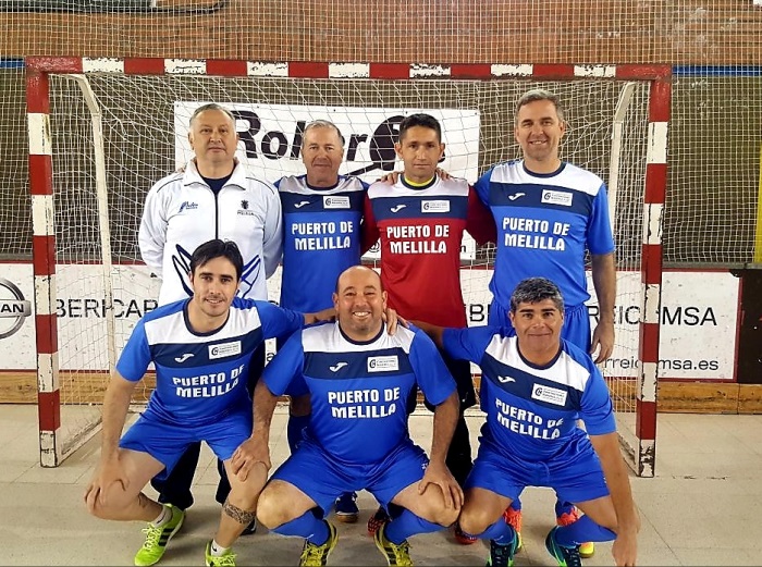 Ginés Robles, Miguel Marín, Óscar Moya y Javi Orta -arriba-; Ismael Navarrete, Antonio Cereño y José Carlos -abajo-