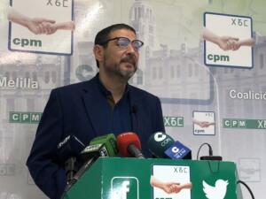 Imagen del presidente de Coalición por Melilla (CPM), Mustafa Aberchán, ayer en rueda de prensa