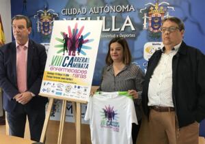 El consejero Miranda, Guillermo Vallejo y la presidenta del Club Atlético de Melilla