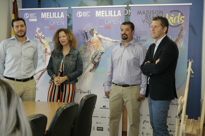 Felipe Pascual, Isabel Moreno, Salim Abdelkader y Luis García Conde, en la presentación del torneo melillense