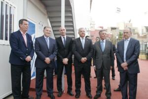 Los homenajeados, en el Campo Federativo de La Espiguera