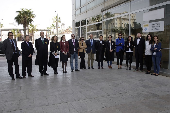 Jueces y fiscales de Melilla realizando uno de los paros anteriores al comienzo de esta huelga
