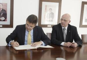 El decano del Icame, Blas Jesús Imbroda, junto al ministro de Justicia, Rafael Catalá