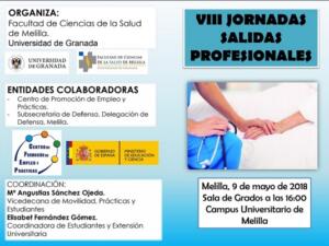 Cartel de las VIII Jornadas de Salidas Profesionales para el 9 de mayo