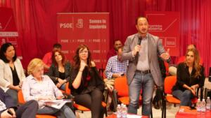 Momento de la asamblea conjunta de los PSOE de Ceuta y Melilla con dirigentes nacionales