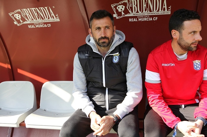 Manolo Herrero y Pedro Bolaños, precisamente en La Nueva Condomina, en el partido que el Melilla disputó la pasada temporada ante el Real Murcia