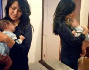Karla con el hijo que tenía en común con Abdelwahid