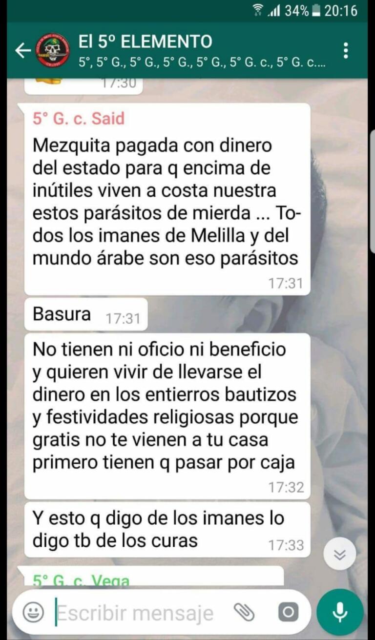 Uno de los comentarios en el grupo “El 5º Elemento”