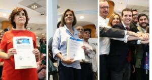 La exministra de Defensa María Dolores de Cospedal; la exvicepresidenta Soraya Sáenz de Santamaría y el exvicesecretario de Comunicación Pablo Casado son tres de los siete candidatos con más opciones para suceder a Mariano Rajoy al frente del PP nacional