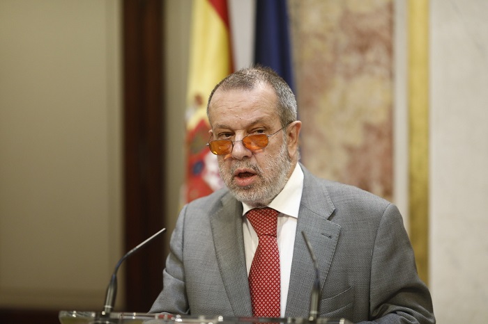 El Defensor del Pueblo en funciones, Francisco Fernández Marugán, ayer en el Senado