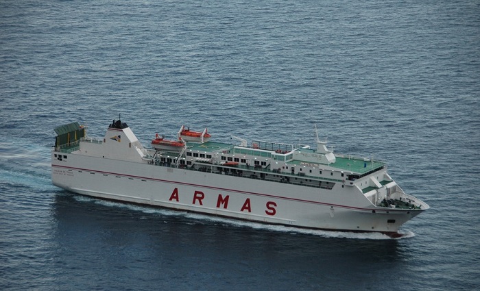 Imagen del buque el ‘Volcán de Tauce’ que opera en estos momentos la línea de Motril con Melilla