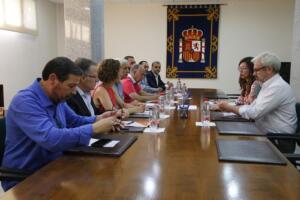 Asistentes a la reunión presidida por la delegada del Gobierno