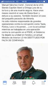 Mensaje viral en Melilla.- El cese de Manuel Sánchez Corbí no ha pasado desapercibido en Melilla, donde ayer circularon unos mensajes que se convirtieron en virales y donde se aseguraba que ha sido destituido cuando trabajaba en una operación contra la corrupción del PSOE.