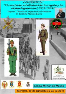 Cartel de la conferencia impartida por el teniente Naranjo