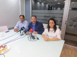 Hassan Mohatar, Mustafa Aberchán y Dunia Almansouri, diputados de Coalición por Melilla