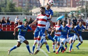 Imagen del encuentro de la U.D. Melilla en Granada, donde cayó goleada ante el filial por 5-1