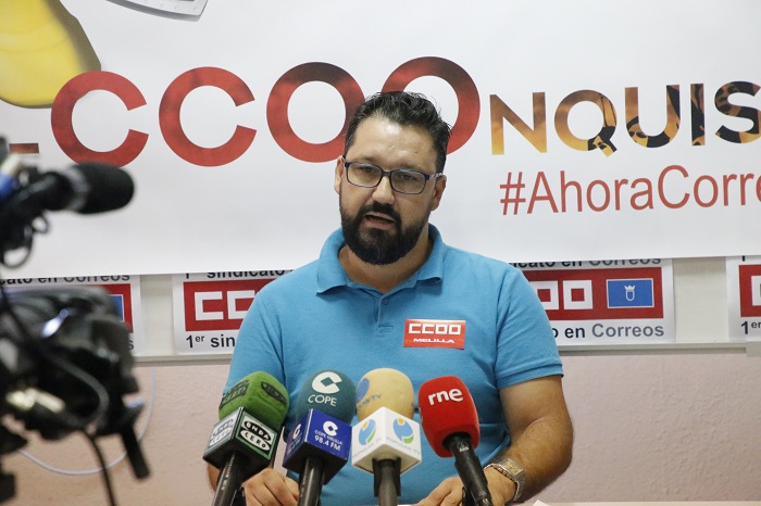 El secretario provincial de CCOO-Correos en Melilla, Juan Diego Román