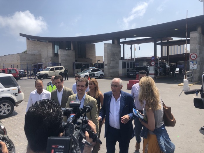 El presidente del PP Pablo Casado, en su reciente visita a la frontera de Melilla
