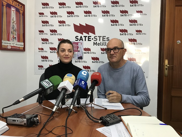 Elvira Sánchez e Higinio Rodríguez, del Secretariado de SATE-STEs en Melilla