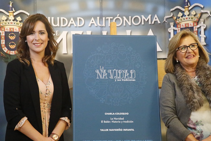 La consejera de Presidencia, Paz Velázquez, junto a la presidenta de Melilla Monumental, Maribel Pintos