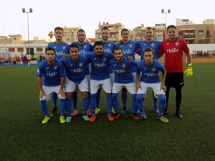 Once titular del River Melilla en un encuentro de Liga de la presente temporada en el Campo Federativo de La Espiguera