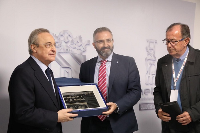 Con el presidente de Real Madrid, Florentino Pérez, con motivo de su visita a Melilla