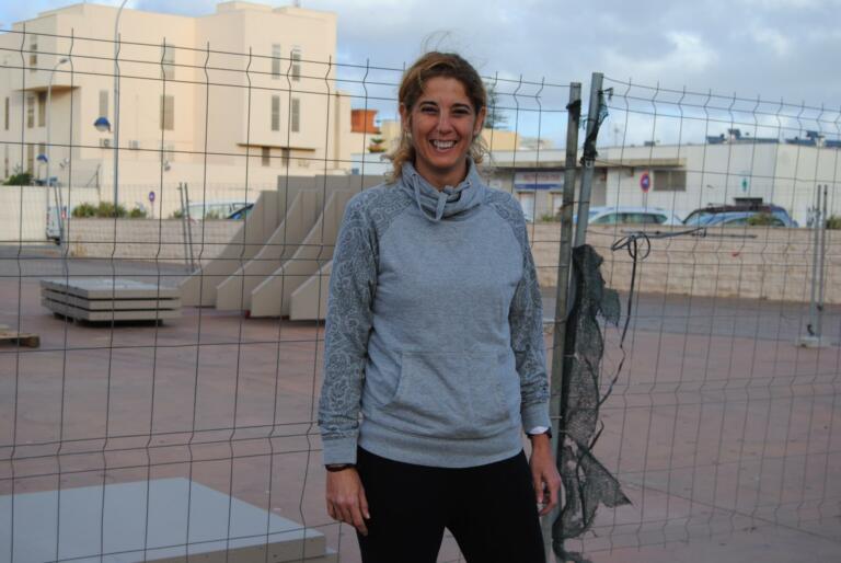 Gema Aguilar, ayer ante el nuevo skatepark