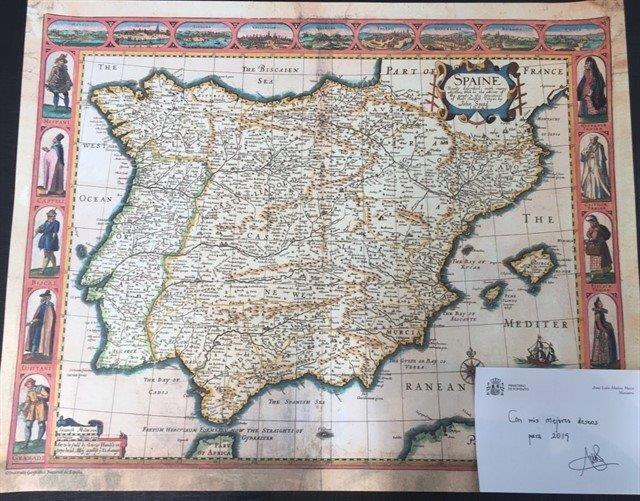 El mapa del siglo XVII con el que José Luis Ábalos ha felicitado la Navidad