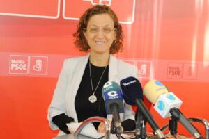 La Secretaria General del PSOE, Gloria Rojas, ayer en rueda de prensa