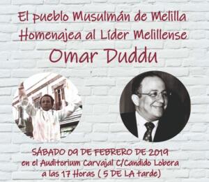 Cartel del acto en honor a Omar Duddu