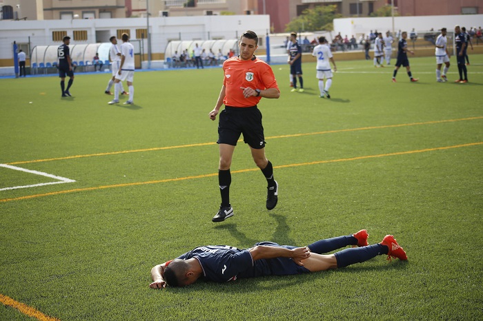 El colegiado almeriense dirigió el encuentro River Melilla 1-0 Vélez C.F. en La Espiguera, en la temporada 2016-17