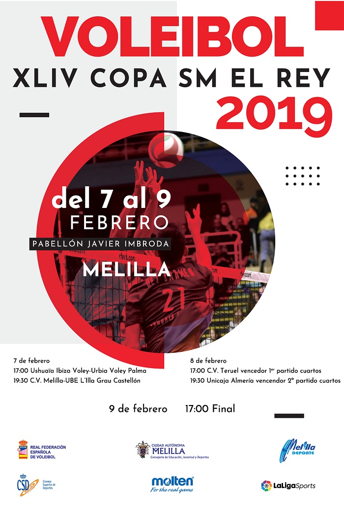 Cartel anunciador de la Copa del Rey de Voleibol que se va a disputar en Melilla