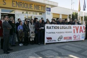 Los sindicatos concentrados en uno de los centros de Melilla