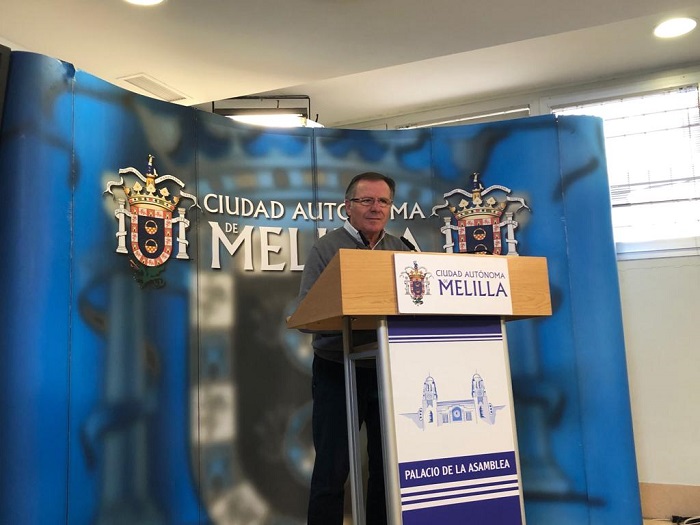 El portavoz de Ciudadanos en la Asamblea de Melilla, Eduardo de Castro, ayer en rueda de prensa