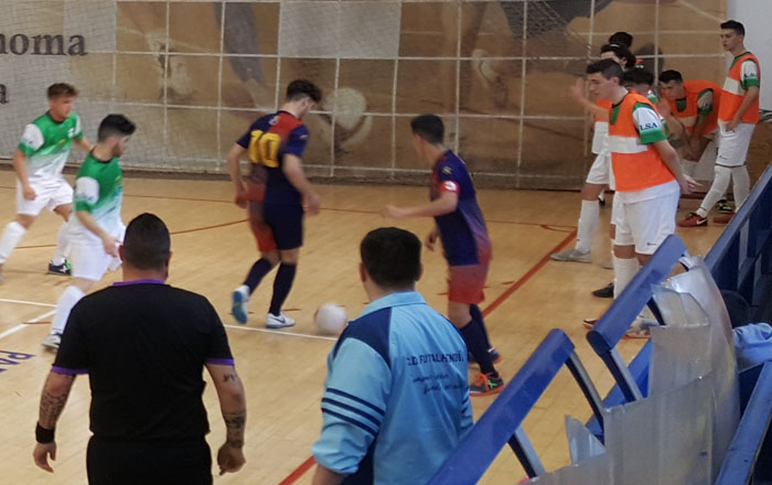 Imagen del encuentro del pasado sábado entre la Peña Barcelonista y el Futsal Alhendín