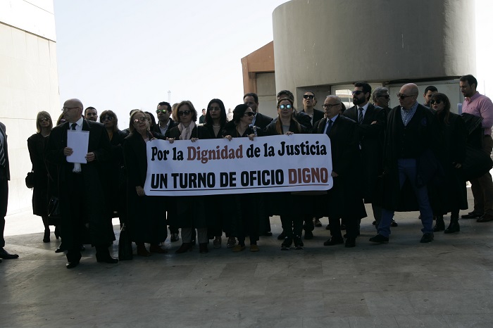 Protesta del pasado martes de los abogados de oficio en Melilla