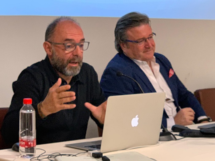Enrique Remartínez y Federico Solana durante la conferencia del pasado viernes
